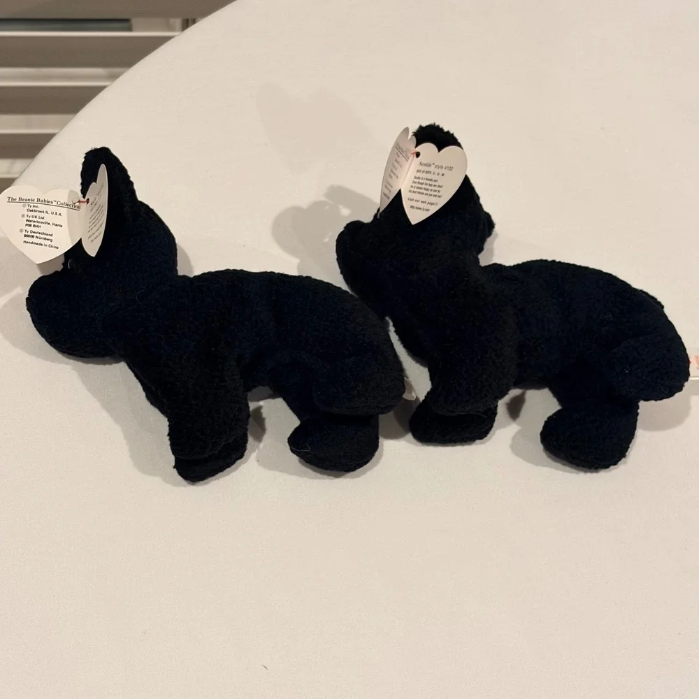 Ty Beanie Babies Dog Lot of 5 Tracker Fetch Spunky Scottie Error Tag Vintage